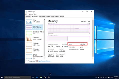 how to change ram speed in windows 10