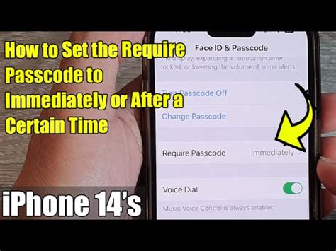 how to change require passcode immediately iphone 14