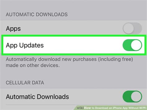 how to change settings to download apps without wifi