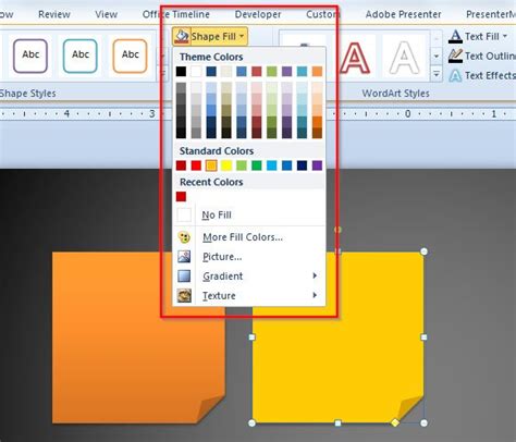 how to change shape fill color in powerpoint