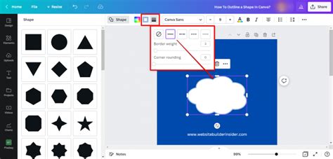 how to change shape outline color in canva