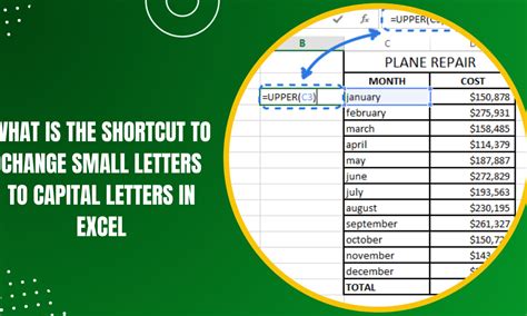 how to change small letters into capital in excel