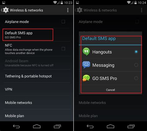 how to change sms on android