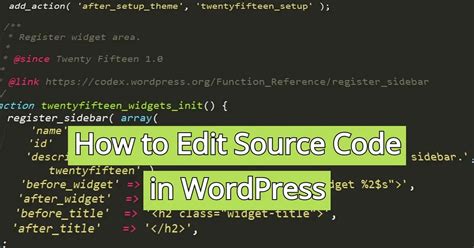 how to change source code on wordpress