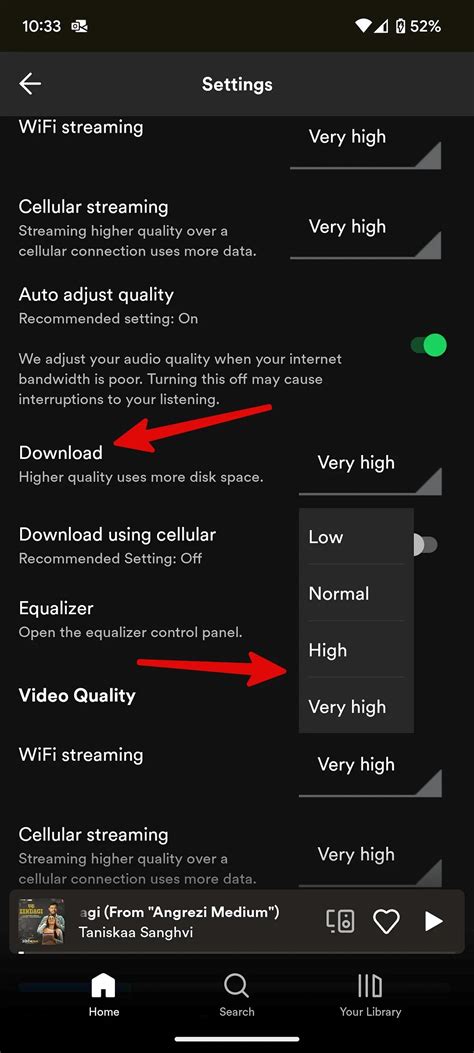 how to change spotify download settings from wifi to mobile data