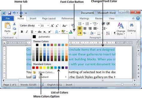 how to change style color in word