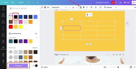 how to change table outline color in canva