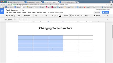 how to change table theme in google docs