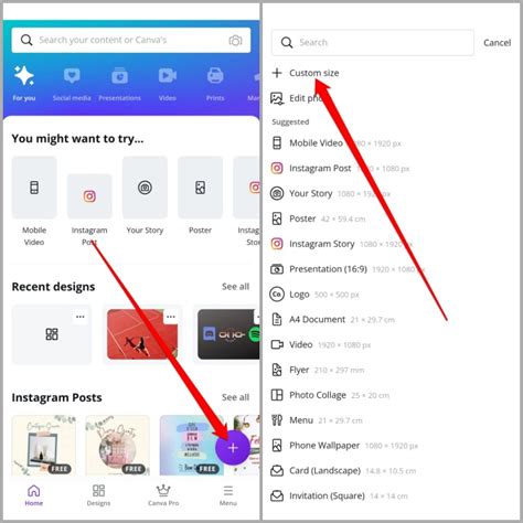 how to change template size in canva