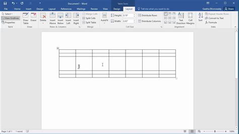 how to change text alignment in word table