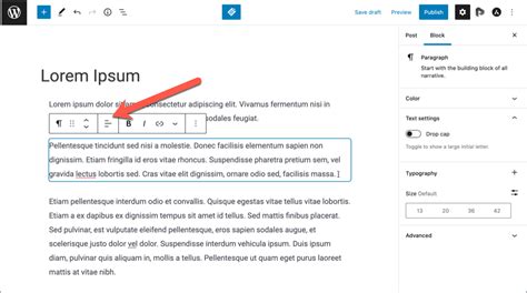 how to change text alignment in wordpress
