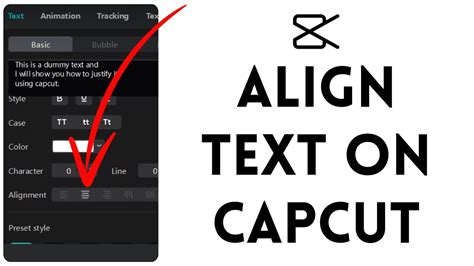 how to change text alignment on capcut