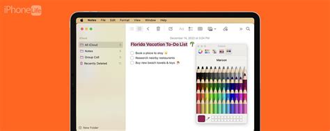 how to change text color in apple notes