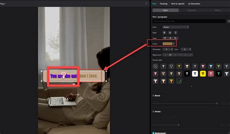 how to change text color in capcut template
