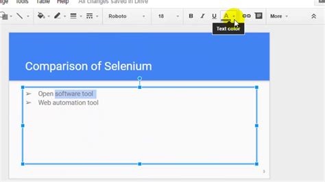 how to change text color in google presentation