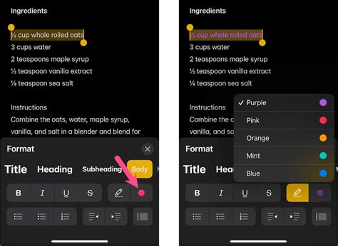 how to change text color in notes ios 17