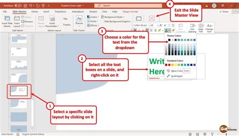 how to change text color in powerpoint all slides