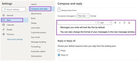 how to change text font in outlook email