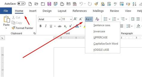 how to change text from uppercase to lowercase in word mac