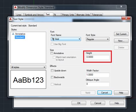 how to change text height in autocad 2024