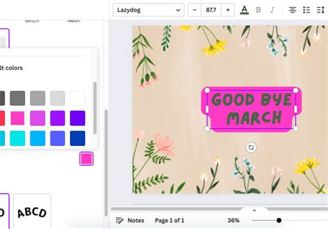 how to change text highlight color in canva