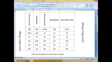 how to change text in table word