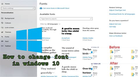 how to change text in windows 10