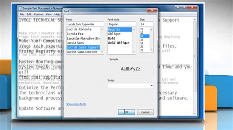 how to change text size in html notepad