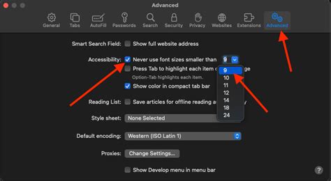 how to change text size on mac pro