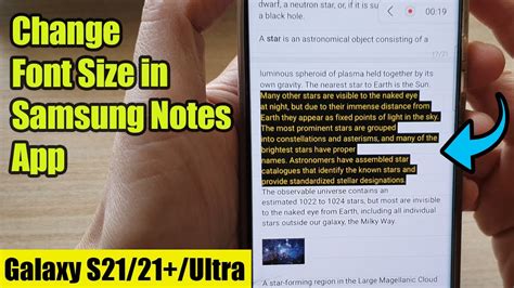 how to change text size on notes app