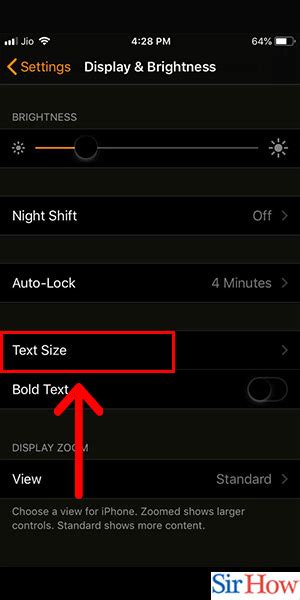 how to change text size on snapchat iphone