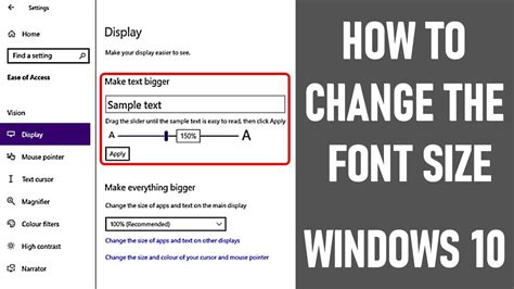 how to change text size on windows 10