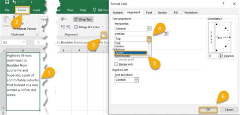 how to change text spacing in excel cell