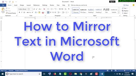 how to change text to mirror image in microsoft word