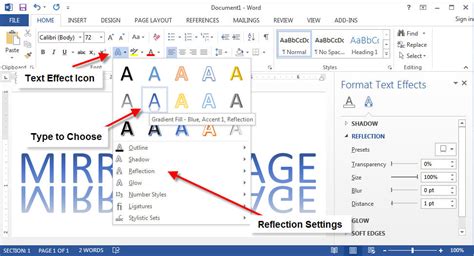 how to change text to mirror image in word