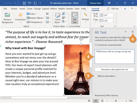 how to change the alt text for a picture in word