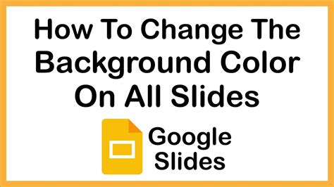 how to change the background color on google slides