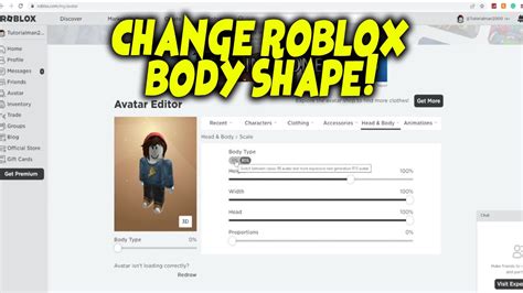 how to change the body in roblox