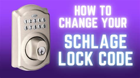 how to change the code on a schlage electronic lock