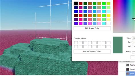 how to change the color of the ground in roblox studio