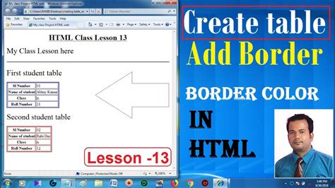how to change the color of your table border in html
