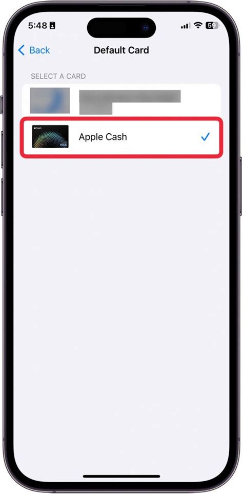 how to change the default card in apple wallet
