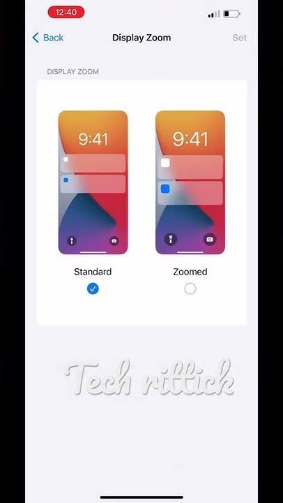 how to change the display size on iphone