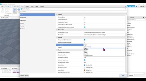 how to change the language on roblox studio