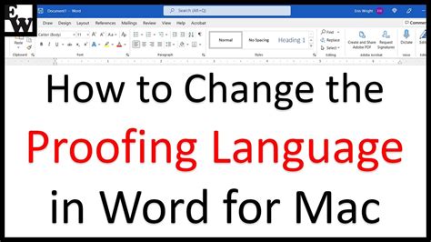 how to change the language on word on mac