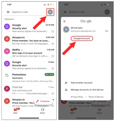 how to change the name in gmail account