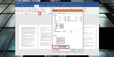 how to change the orientation of only one page on word