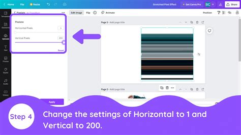 how to change the pixels in canva