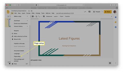 how to change the size of a presentation in google slides