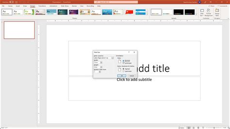 how to change the size of the slide